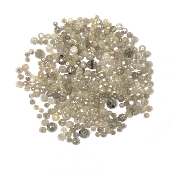 Natural white faceted diamonds beads 50 ct. 1.60mm to 4.00 mm