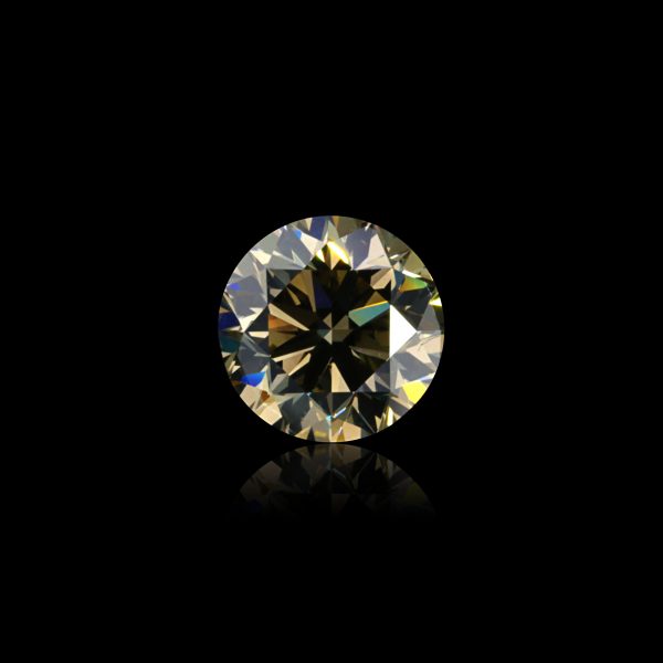 2.50 ct. Natural Fancy Greenish Yellow Round brilliant cut diamond. Heart & Arrow Make
