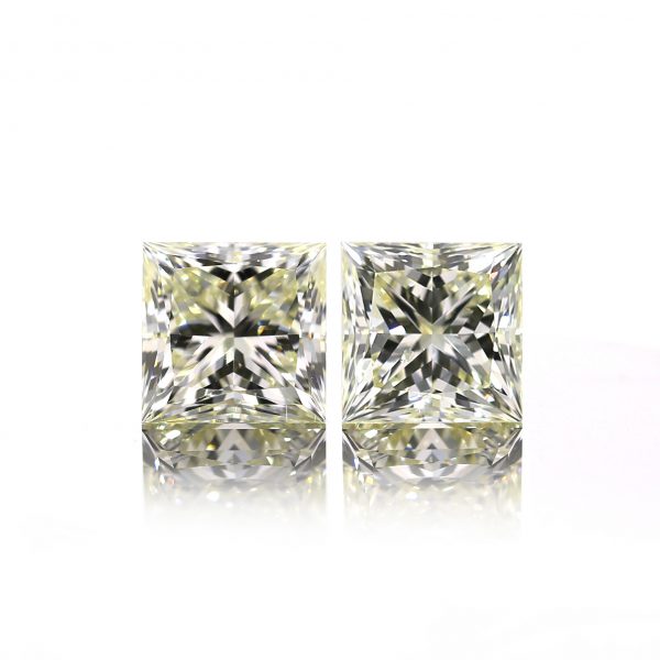Perfect Matching 4.06 ct. Pair of Natural QR-ST Color Princess Cut Diamond, GIA Certified