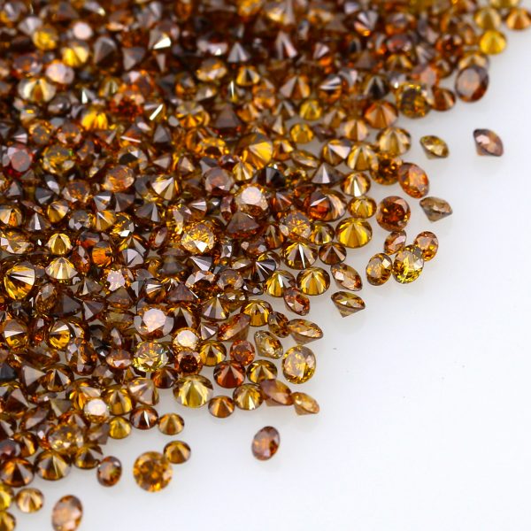 Natural Fancy Deep-Dark Yellowish Orange 0.002 CT TO 0.20 Ct. Round Brilliant Mix size. VS-SI