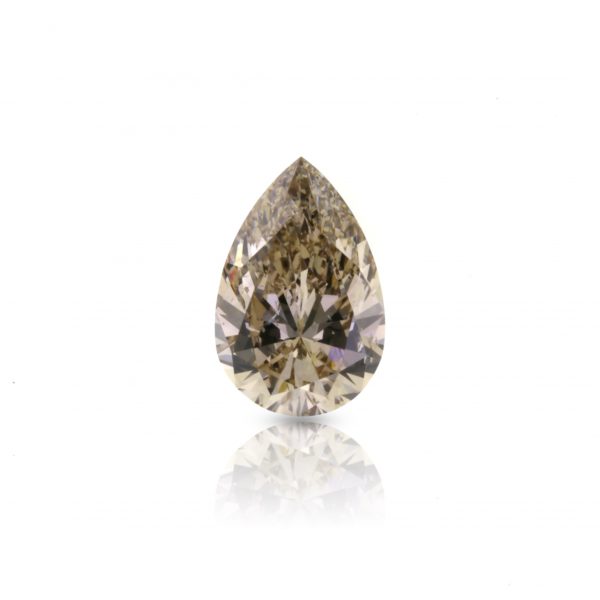 1.62 ct. Natural Fancy Yellowish Brown Pear shape Diamond, EX/VG SI1 NONE