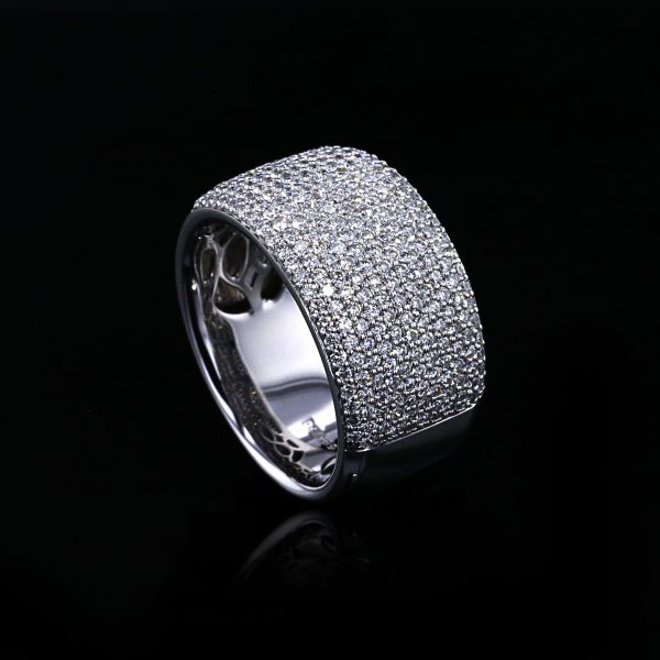 Designer Ring with 1.98 ct Diamonds, 18K White Gold