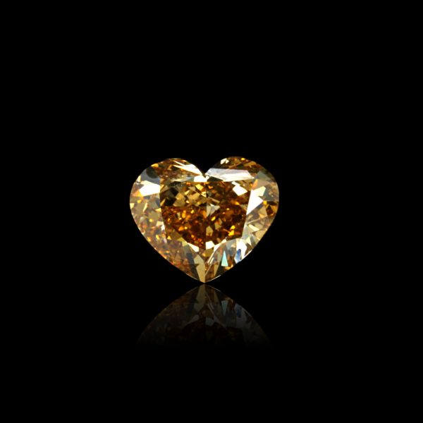 1.35 ct. Natural Fancy Deep Brownish Orangy Yellow Heart Cut Diamond, GIA Certified
