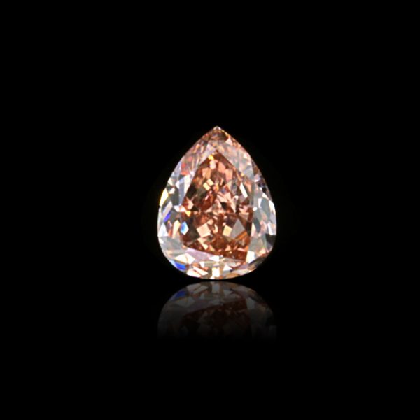 0.26 ct. Natural Fancy Brown Pink, Pear Shape Diamond, Gia Certified.