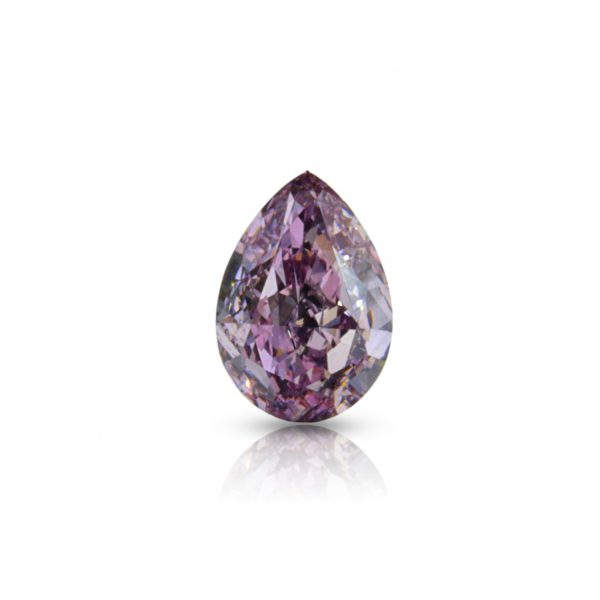 0.70 ct. Exceptional Natural Fancy Pink Purple Pear Modified Brilliant Cut Diamond, GIA Certified