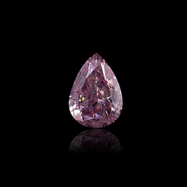 0.50 ct. Fancy purplish Pink Pear Modified Brilliant Cut Diamond, GIA Certified