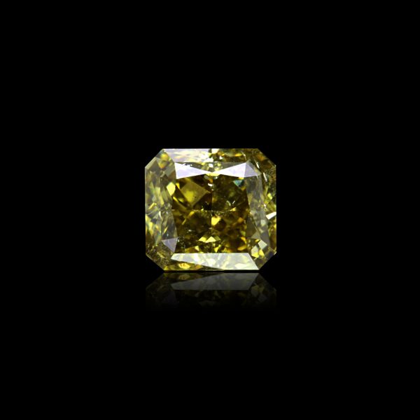 Natural Fancy Dark Greenish Yellow Gray 1.53 ct. SI2 Cushion shape Diamond, GIA certified