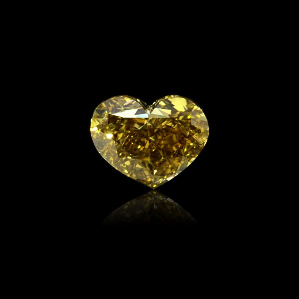 Chameleon Diamond, 1.01 Ct. Natural Fancy Deep Brownish-Greenish Yellow Heart Shape Diamond. GIA Certified