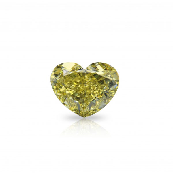 Natural Fancy Intense Yellow 1.33 ct. VS1 Heart shape Diamond with GIA certified.