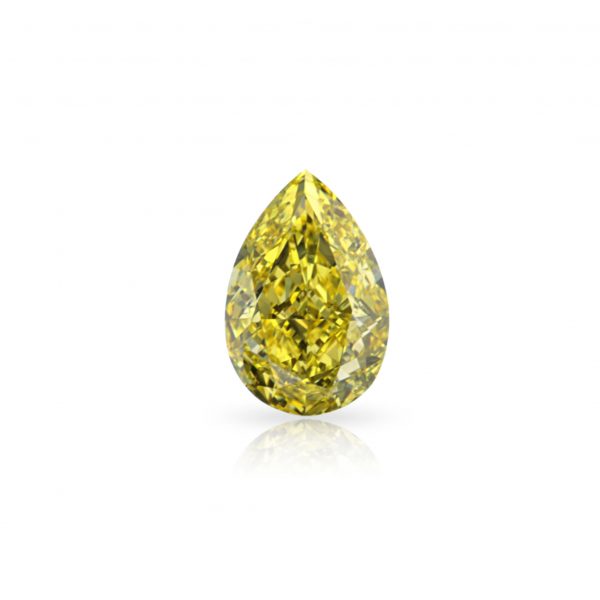 Natural Fancy Intense Yellow 0.55 ct. VS1 Pear shape Diamond with GIA certified.