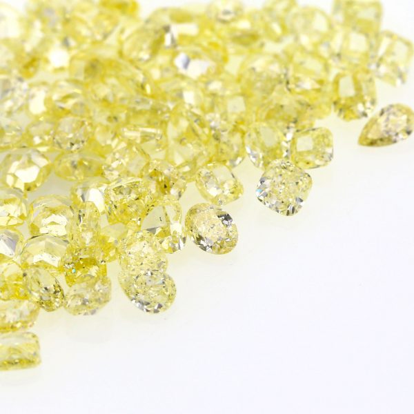 Natural Fancy Intense Yellow Fancy shape diamond 0.30 ct and Up sizes. SI