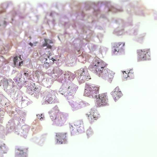 Natural Fancy Pink color Princess shape Diamond 0.05 ct to 0.30 ct., SI-I