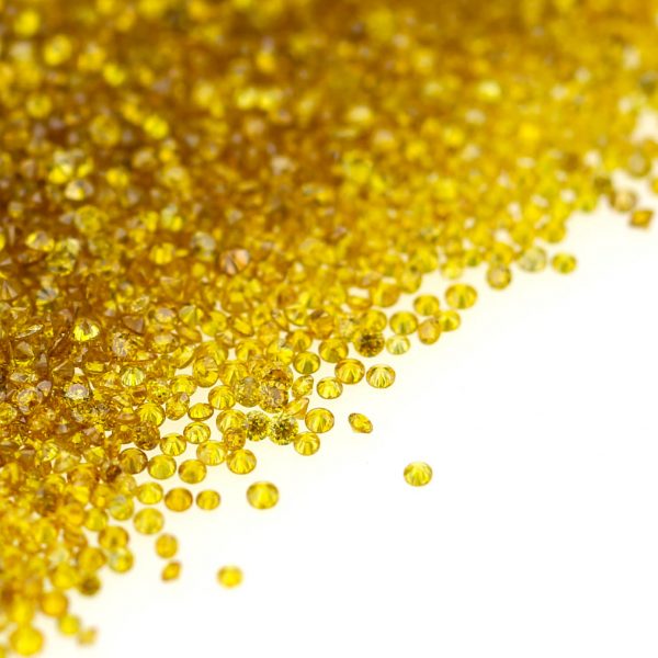 Natural Fancy Vivid Orangey Yellow 0.002 CT TO 0.20 Ct. Round Brilliant Mix size. VVS-VS
