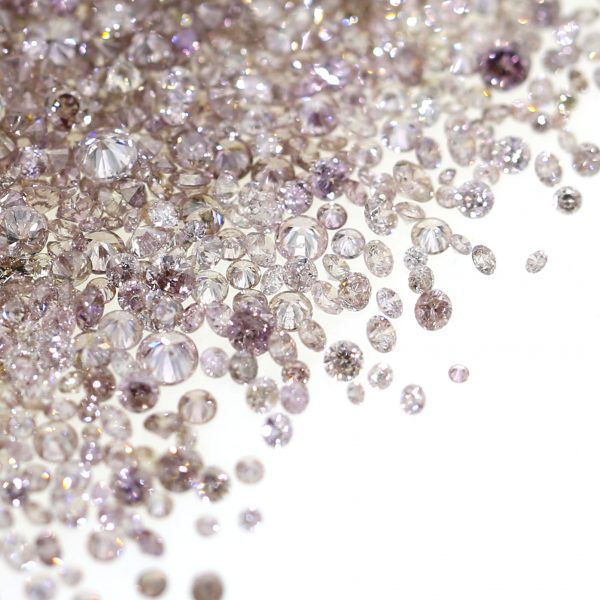 Natural Light Pinkish Purple 0.002 ct to 0.08 ct Round Brilliant cut Diamonds. I