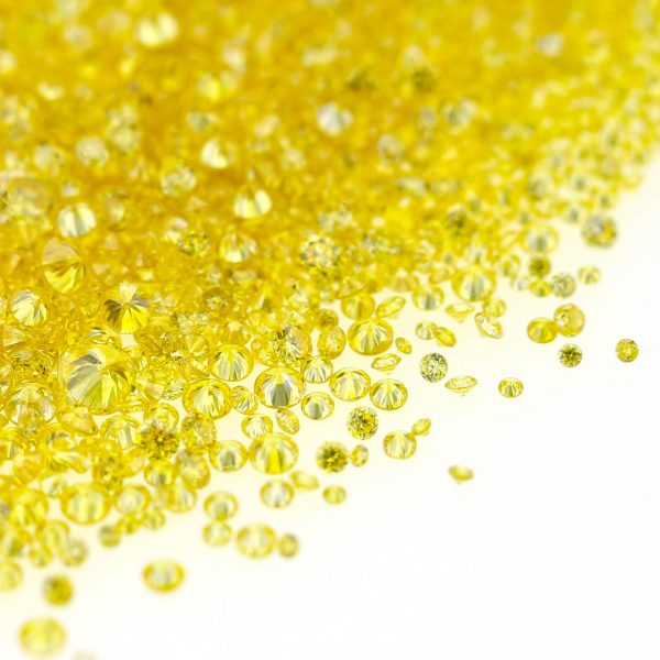 Natural Fancy Intense Yellow 0.002 CT TO 0.20 Ct. Round Brilliant Mix size. VVS/VS