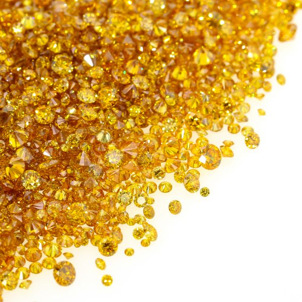 Natural Fancy Vivid Yellow Orange 0.002 CT TO 0.20 Ct. Round Brilliant Mix size. VS-SI
