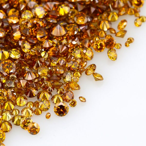 Natural Fancy Deep Yellowish Orange 0.002 CT TO 0.20 Ct. Round Brilliant Mix size. VVS-VS