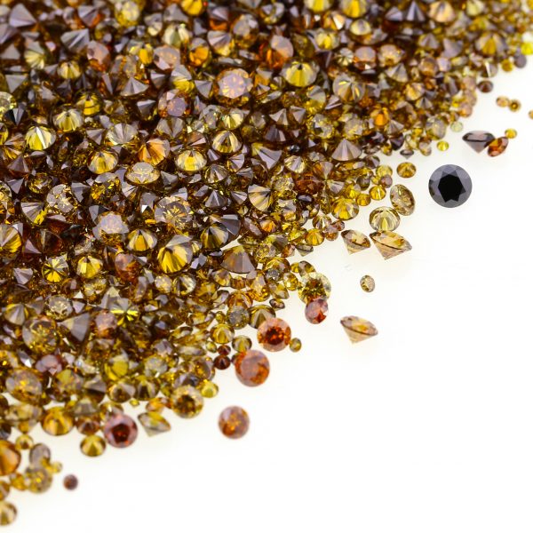 Natural Fancy Dark Yellowish Orange 0.002 CT TO 0.20 Ct. Round Brilliant Mix size. VS-SI