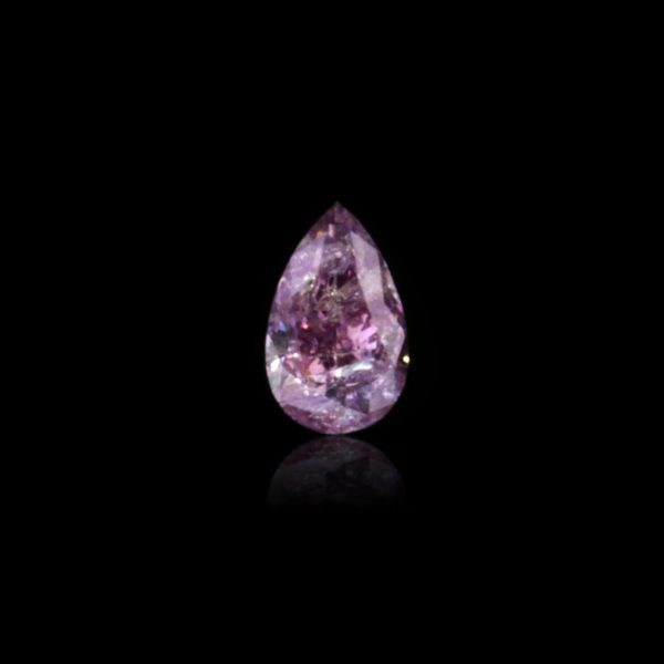 0.15 ct. Natural Fancy Purplish Pink, Pear shape Diamond,