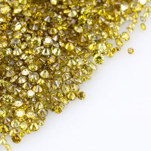 Natural Fancy Greyish Yellowish Green Yellow 0.002 CT TO 0.20 Ct. Round Brilliant Mix size. VS-SI