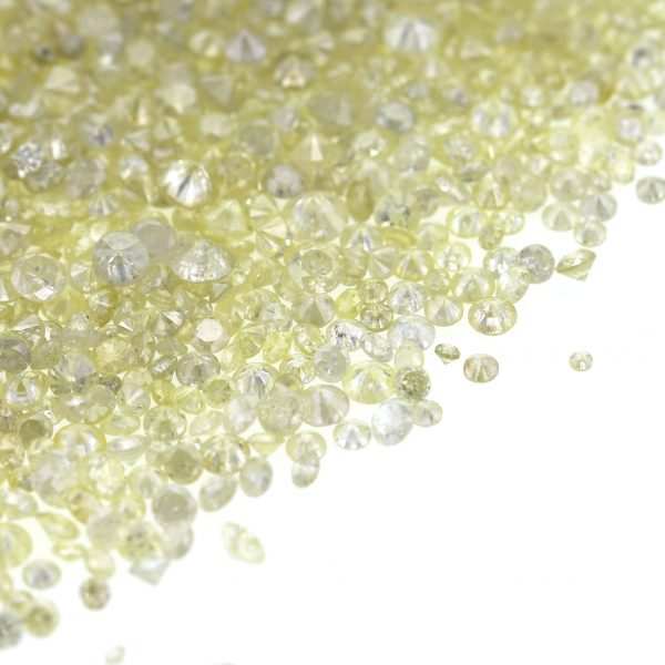 Natural Very Light Yellow 0.002 CT TO 0.20 Ct. Round Brilliant Mix size. I1-I2