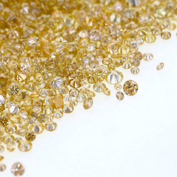 Natural Fancy Light Orange 0.002 CT TO 0.20 Ct. Round Brilliant Mix size. SI