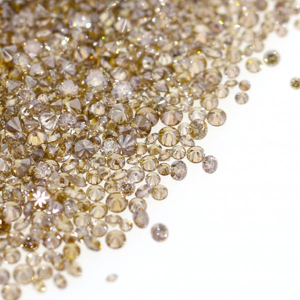 Natural Light Champagne Brown Diamond Round Brilliant Cut diamonds from 0.002 CT TO 0.20 CT. SI