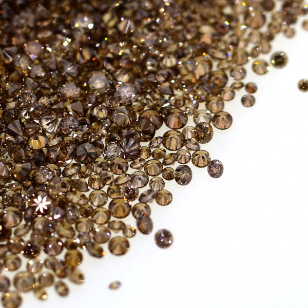 Natural Deep Champagne Brown Diamond Round Brilliant Cut diamonds from 0.002 CT TO 0.20 CT. SI