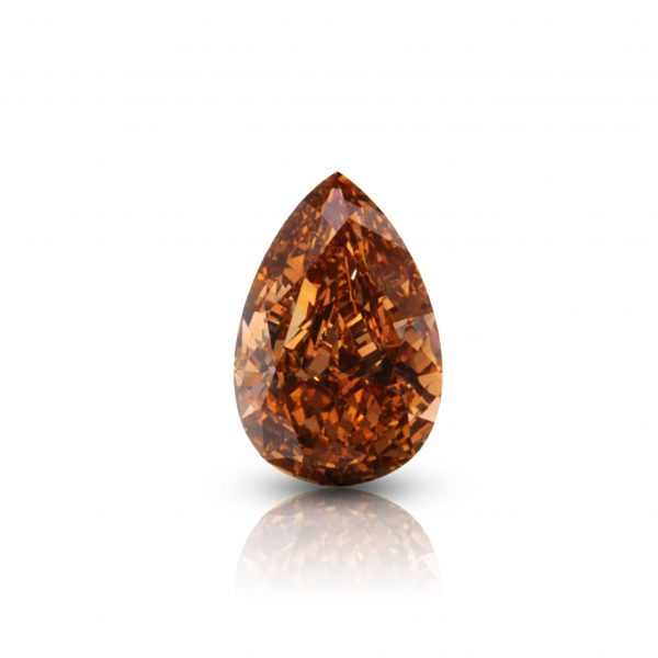 Natural Fancy Deep Brownish Yellowish Orange 1.22 Ct. Pear Modified Brilliant Cut Diamond.