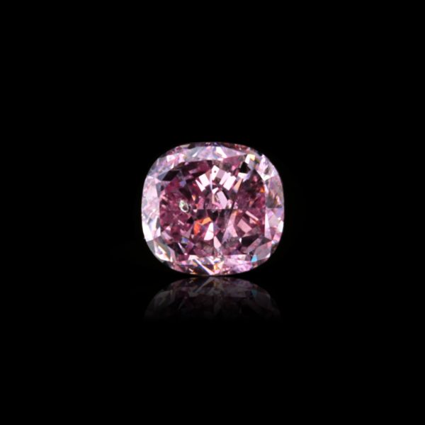0.59 ct. Exceptional Natural Fancy Intense Purplish Pink Cushion Modified Brilliant Cut Diamond, GIA Certified