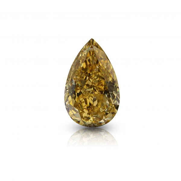 Natural Fancy Vivid Brownish Yellow 2.27 ct.  Pear shape Diamond, IIDGR "DE BEERS" Certified.