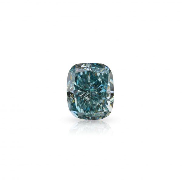 Natural Fancy Intense Blue Green 0.26 ct. VVS2 Cushion shape Diamond with GIA certified