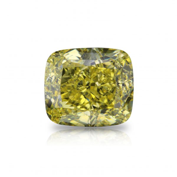 5.31 ct. Natural Fancy Intense Yellow Cushion shape Diamond with GIA certified
